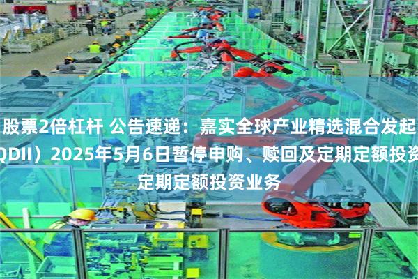 股票2倍杠杆 公告速递：嘉实全球产业精选混合发起式（QDII）2025年5月6日暂停申购、赎回及定期定额投资业务