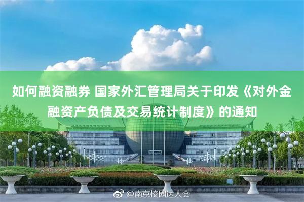 如何融资融券 国家外汇管理局关于印发《对外金融资产负债及交易统计制度》的通知