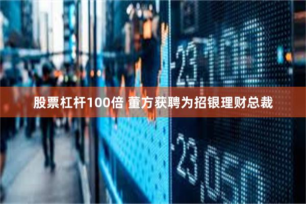 股票杠杆100倍 董方获聘为招银理财总裁