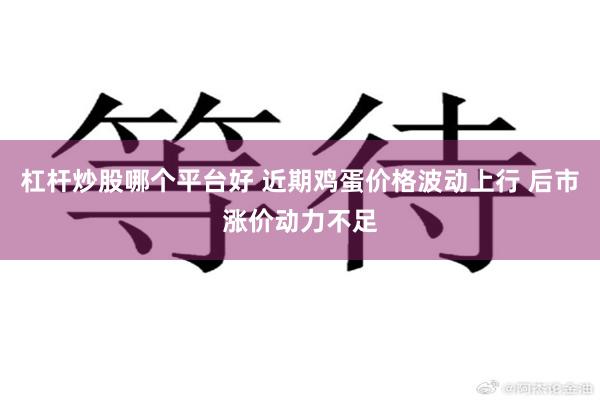 杠杆炒股哪个平台好 近期鸡蛋价格波动上行 后市涨价动力不足