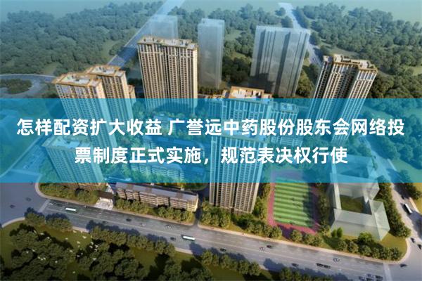怎样配资扩大收益 广誉远中药股份股东会网络投票制度正式实施，规范表决权行使