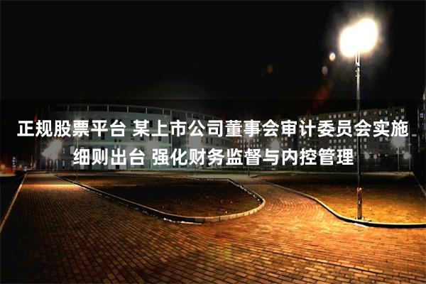 正规股票平台 某上市公司董事会审计委员会实施细则出台 强化财务监督与内控管理