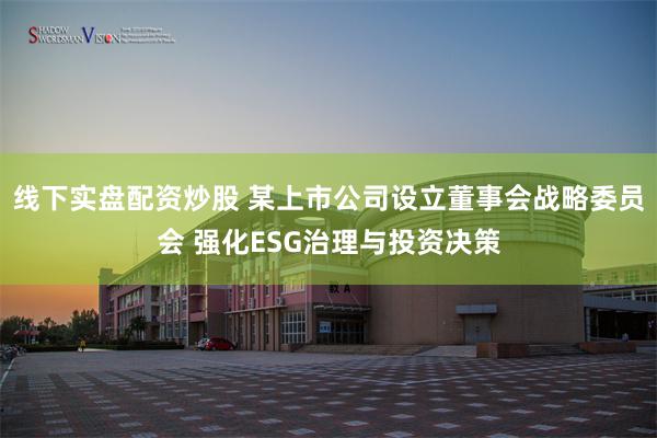 线下实盘配资炒股 某上市公司设立董事会战略委员会 强化ESG治理与投资决策