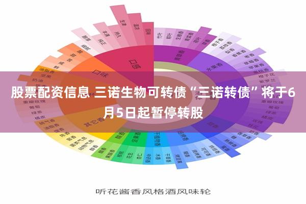 股票配资信息 三诺生物可转债“三诺转债”将于6月5日起暂停转股