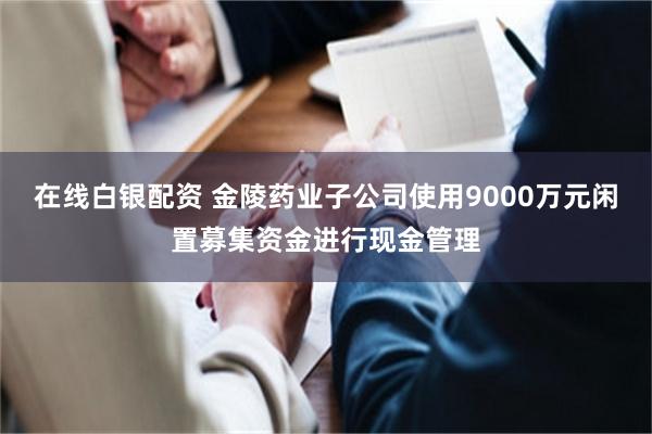 在线白银配资 金陵药业子公司使用9000万元闲置募集资金进行现金管理