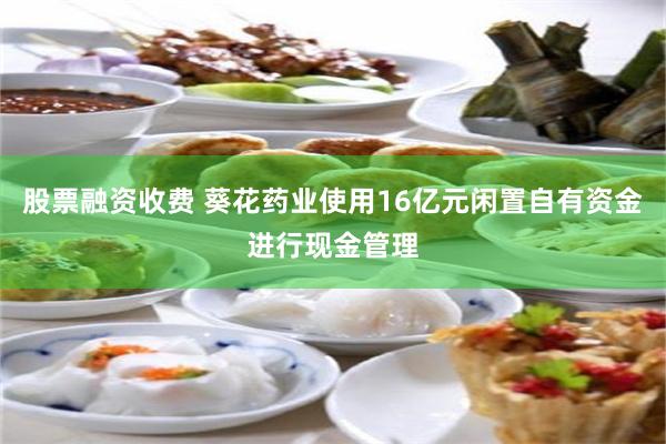 股票融资收费 葵花药业使用16亿元闲置自有资金进行现金管理