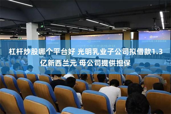 杠杆炒股哪个平台好 光明乳业子公司拟借款1.3亿新西兰元 母公司提供担保
