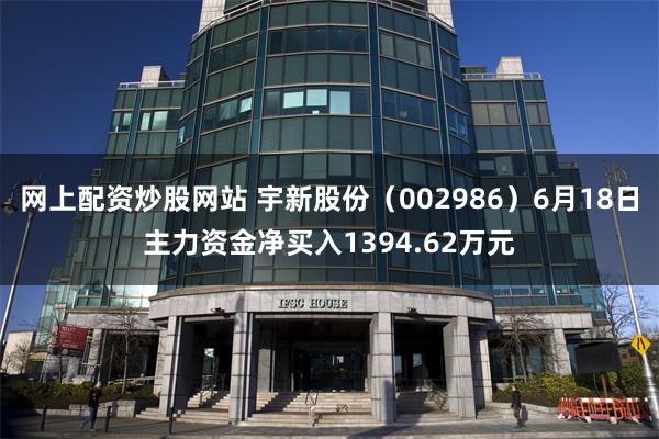 网上配资炒股网站 宇新股份（002986）6月18日主力资金净买入1394.62万元