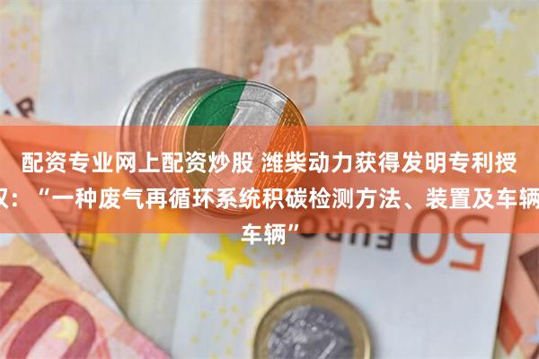 配资专业网上配资炒股 潍柴动力获得发明专利授权：“一种废气再循环系统积碳检测方法、装置及车辆”