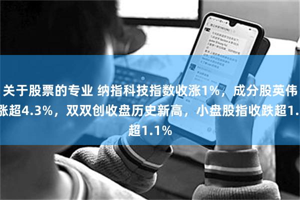 关于股票的专业 纳指科技指数收涨1%，成分股英伟达涨超4.3%，双双创收盘历史新高，小盘股指收跌超1.1%