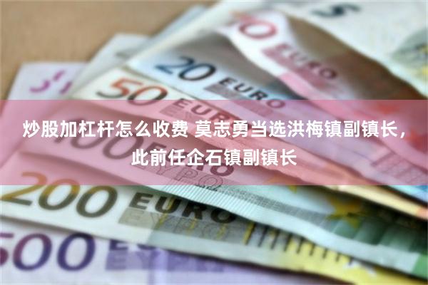 炒股加杠杆怎么收费 莫志勇当选洪梅镇副镇长，此前任企石镇副镇长