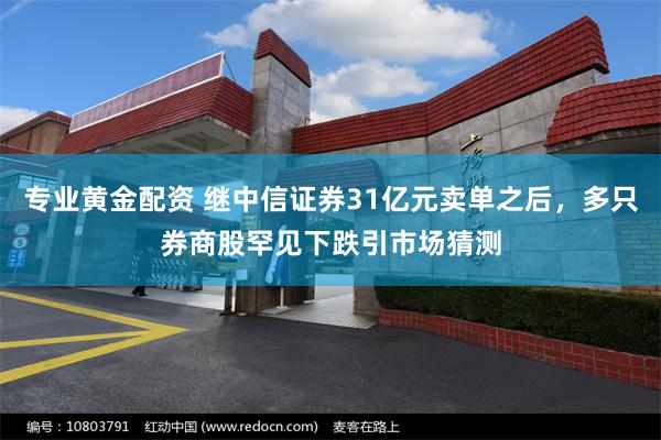 专业黄金配资 继中信证券31亿元卖单之后,多只券商股罕见下跌引市场猜测