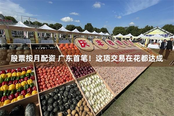 股票按月配资 广东首笔！这项交易在花都达成