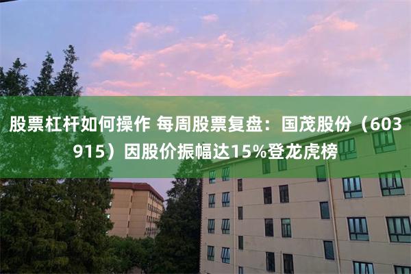 股票杠杆如何操作 每周股票复盘：国茂股份（603915）因股价振幅达15%登龙虎榜