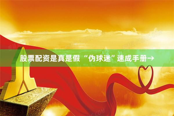 股票配资是真是假 “伪球迷”速成手册→