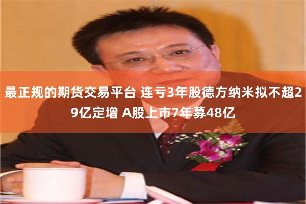 最正规的期货交易平台 连亏3年股德方纳米拟不超29亿定增 A股上市7年募48亿