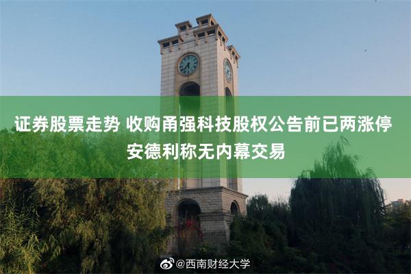 证券股票走势 收购甬强科技股权公告前已两涨停 安德利称无内幕交易