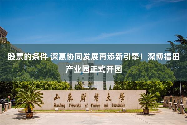 股票的条件 深惠协同发展再添新引擎！深博福田产业园正式开园