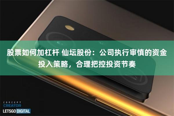 股票如何加杠杆 仙坛股份：公司执行审慎的资金投入策略，合理把控投资节奏