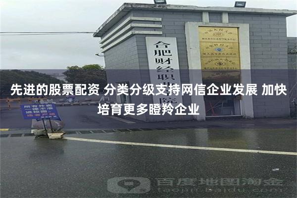 先进的股票配资 分类分级支持网信企业发展 加快培育更多瞪羚企业