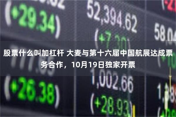 股票什么叫加杠杆 大麦与第十六届中国航展达成票务合作，10月19日独家开票